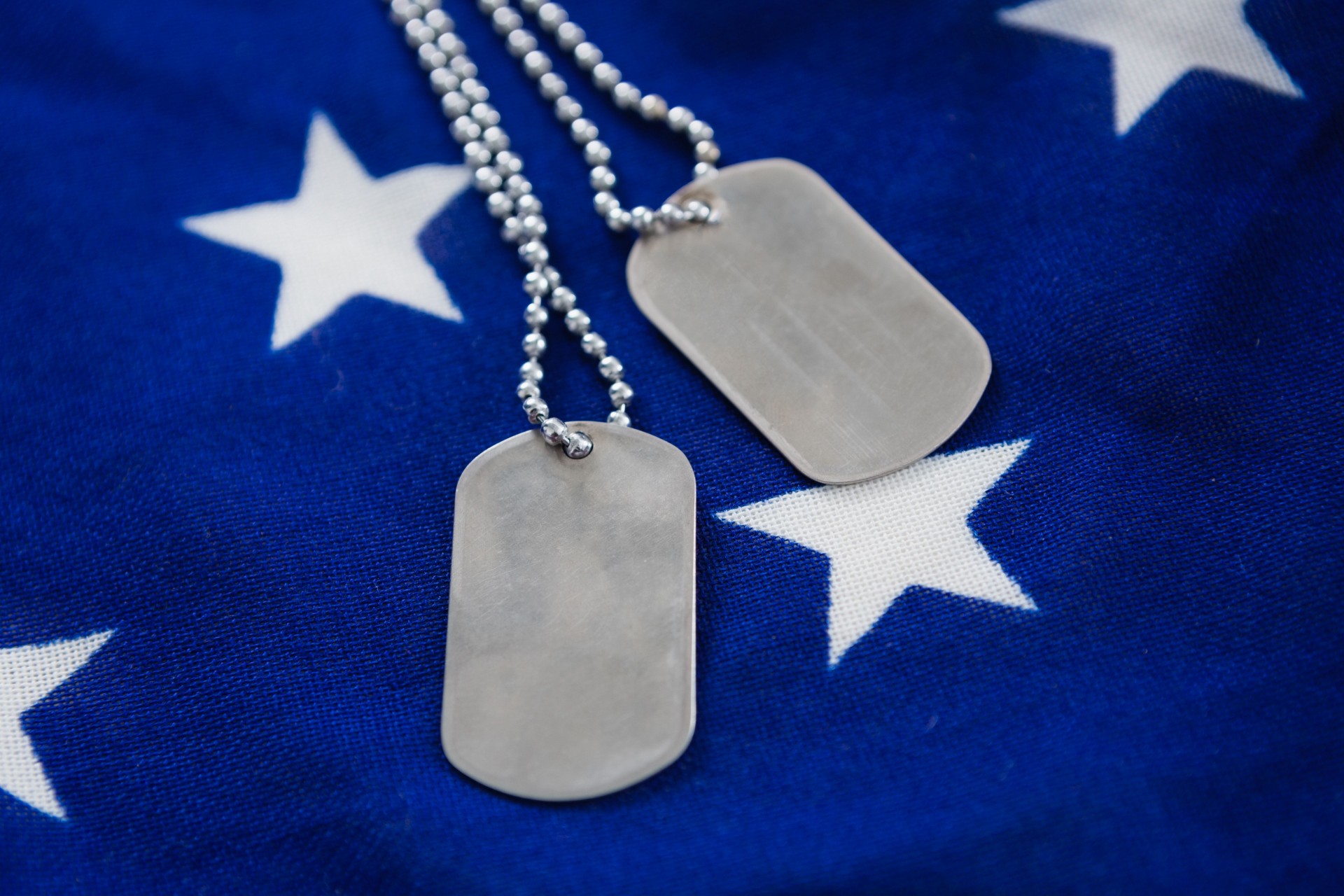 Dog Tag Chain on American Flag