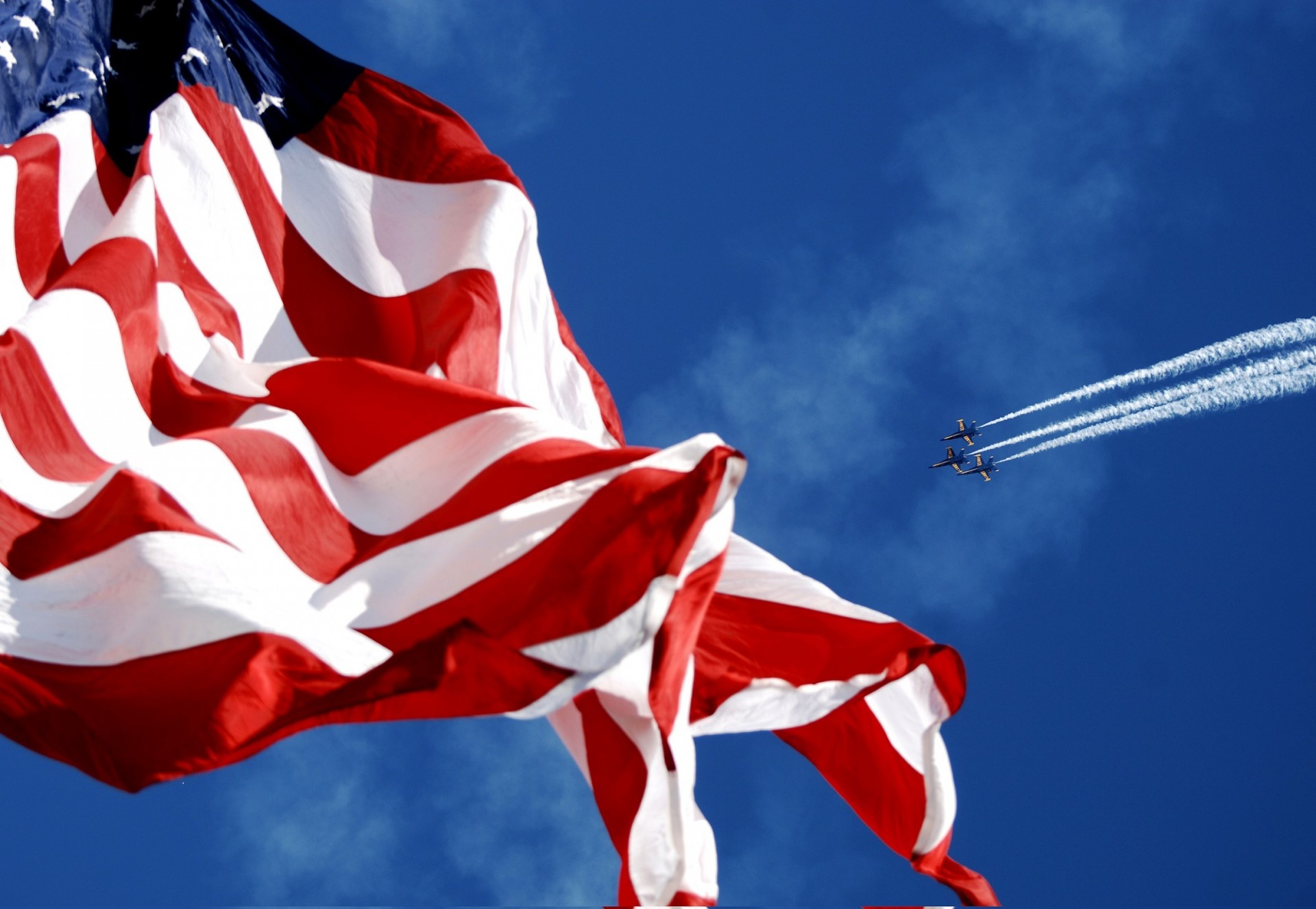 Flag with Jets Flying